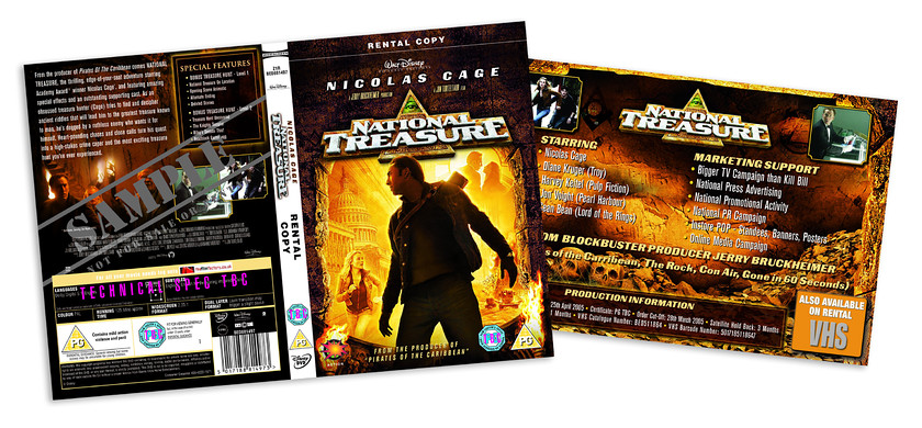 DVD wrap for film National Treasure for Disney 
 DVD wrap for Disney's National Treasure 
 Keywords: DVD, wrap, insert, National Treasure, Disney