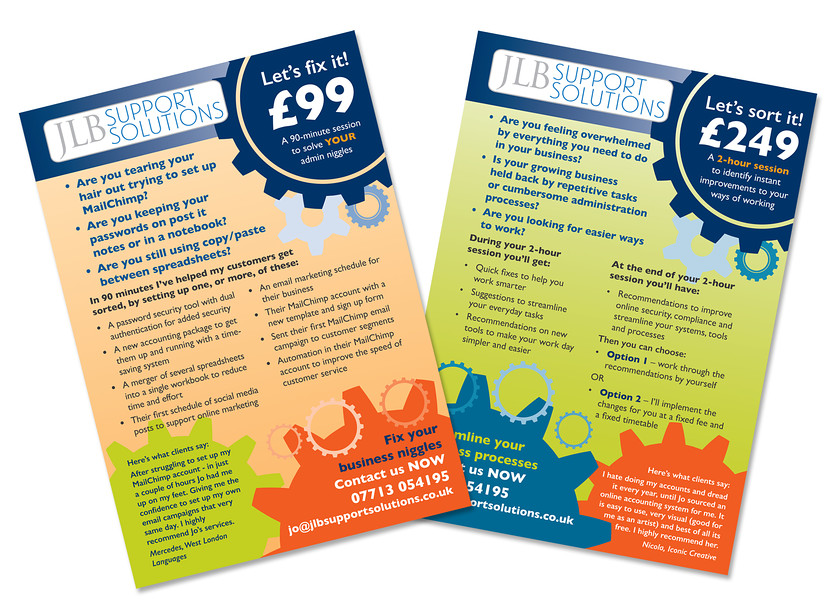 JLB Support Solutions offers A5 leaflet 
 A5 offers leaflet for JLB Support Solutions 
 Keywords: A5, leaflet, flyer, design, promo, promotional